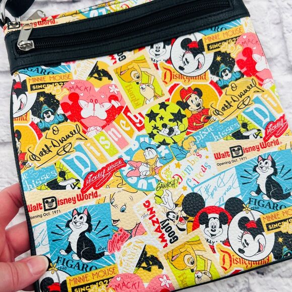 Disney‎ Parks Crossbody Purse Colorful Mickey & Friends Design Adjustable Strap - Picture 12 of 13